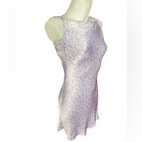 Zara Lilac Floral Sleeveless Satin Look & Feel Mini Ditsy Slip Dress NWT S - Picture 9 of 13